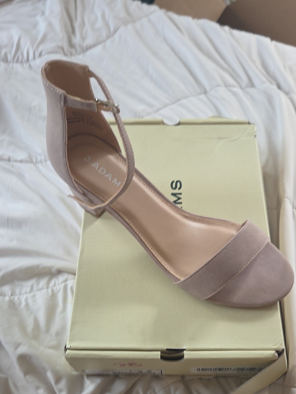 J Adams Daisy Mauve Suede Ankle-Strap Open-Toe Heel